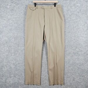 Norm Thompson Men's Size 40 (37x33) Khaki Wool Blend Dress Pants Chinos FLAWS